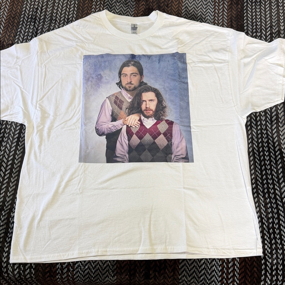 White Graphic Tee featuring Folk Singers